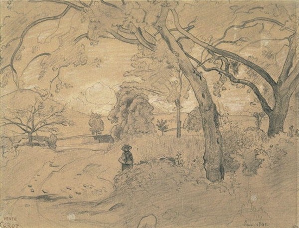 « Petite fille sous les arbres à Mornex » (1842 ?)